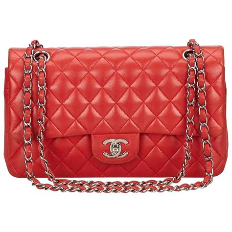 chanel red leather purse|authentic red chanel bags.